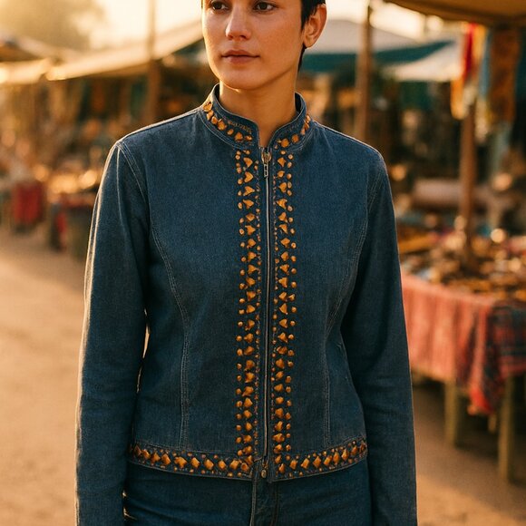 Life Style Jackets & Blazers - Life Style Woman's Jean Jacket rivets